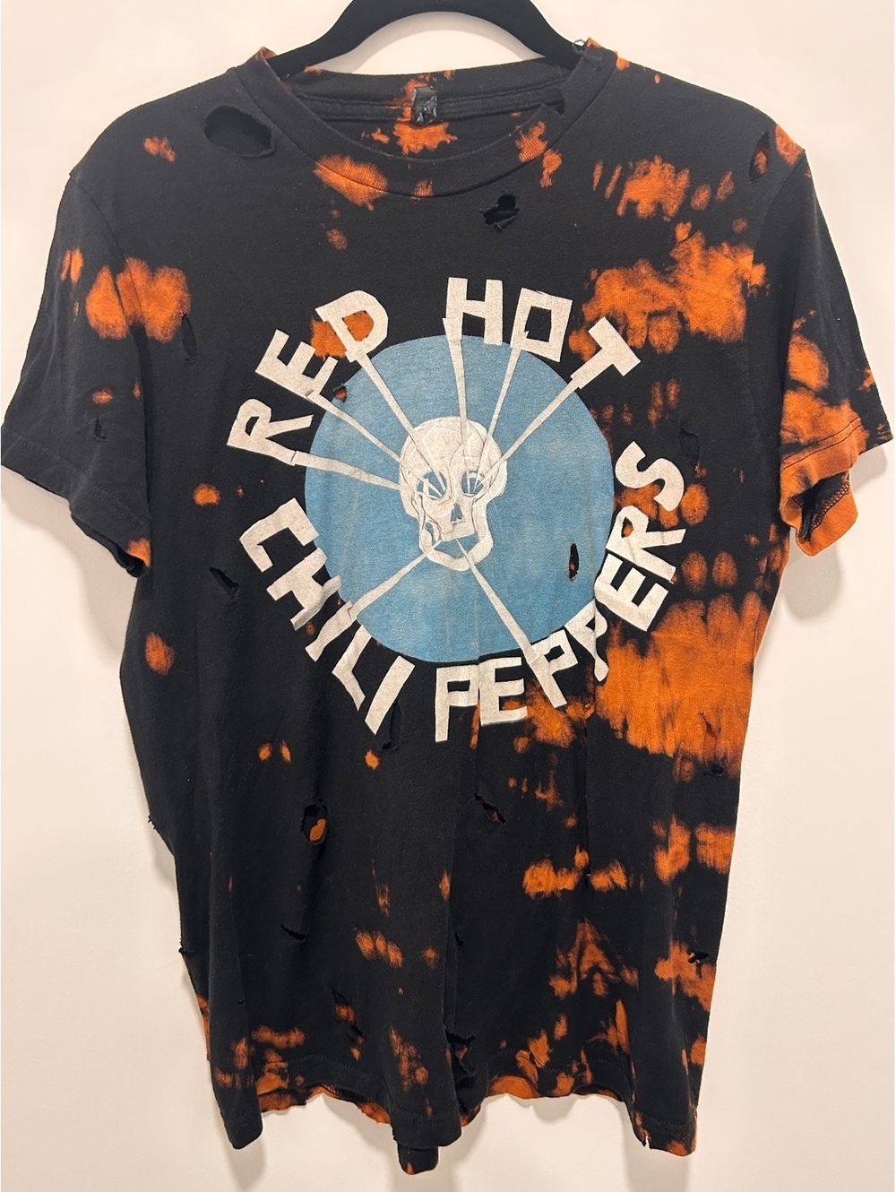 Red Hot Chili Peppers Tie-Dye Distressed Band T-Shirt